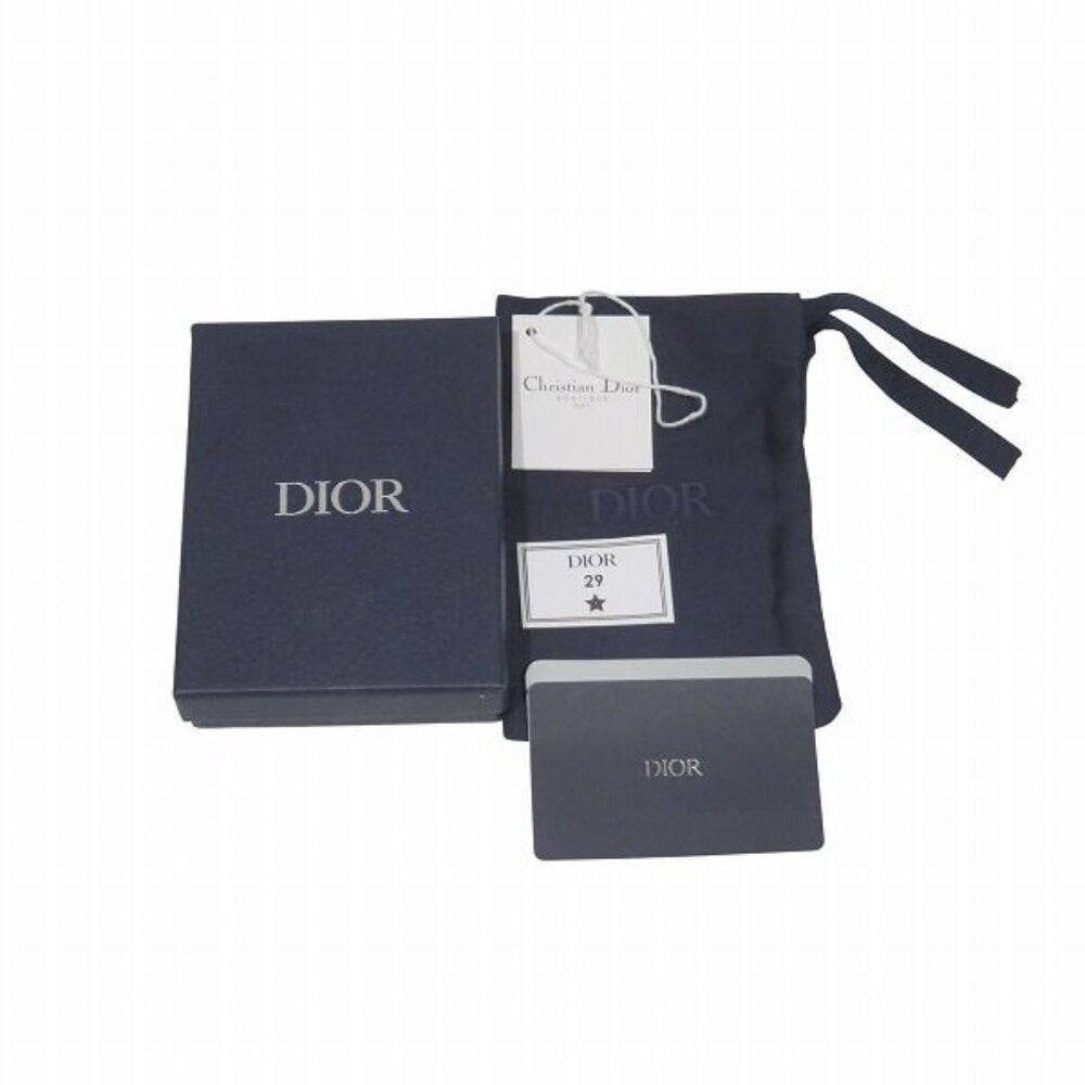 Dior CD Icon Card Holder Case Gray Leather - Picture 5 of 9
